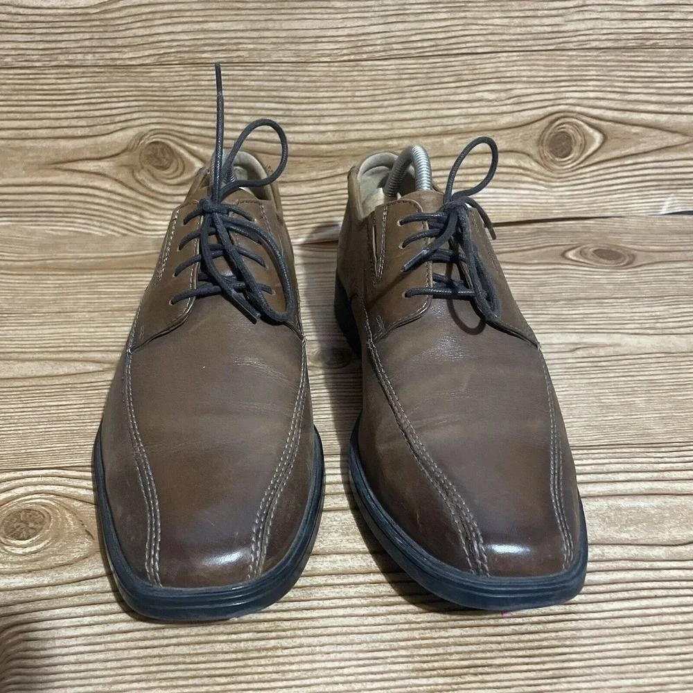Clarks Oxford Shoes Men's 9M Tilden Walk Dress Business Casual Tan Leather